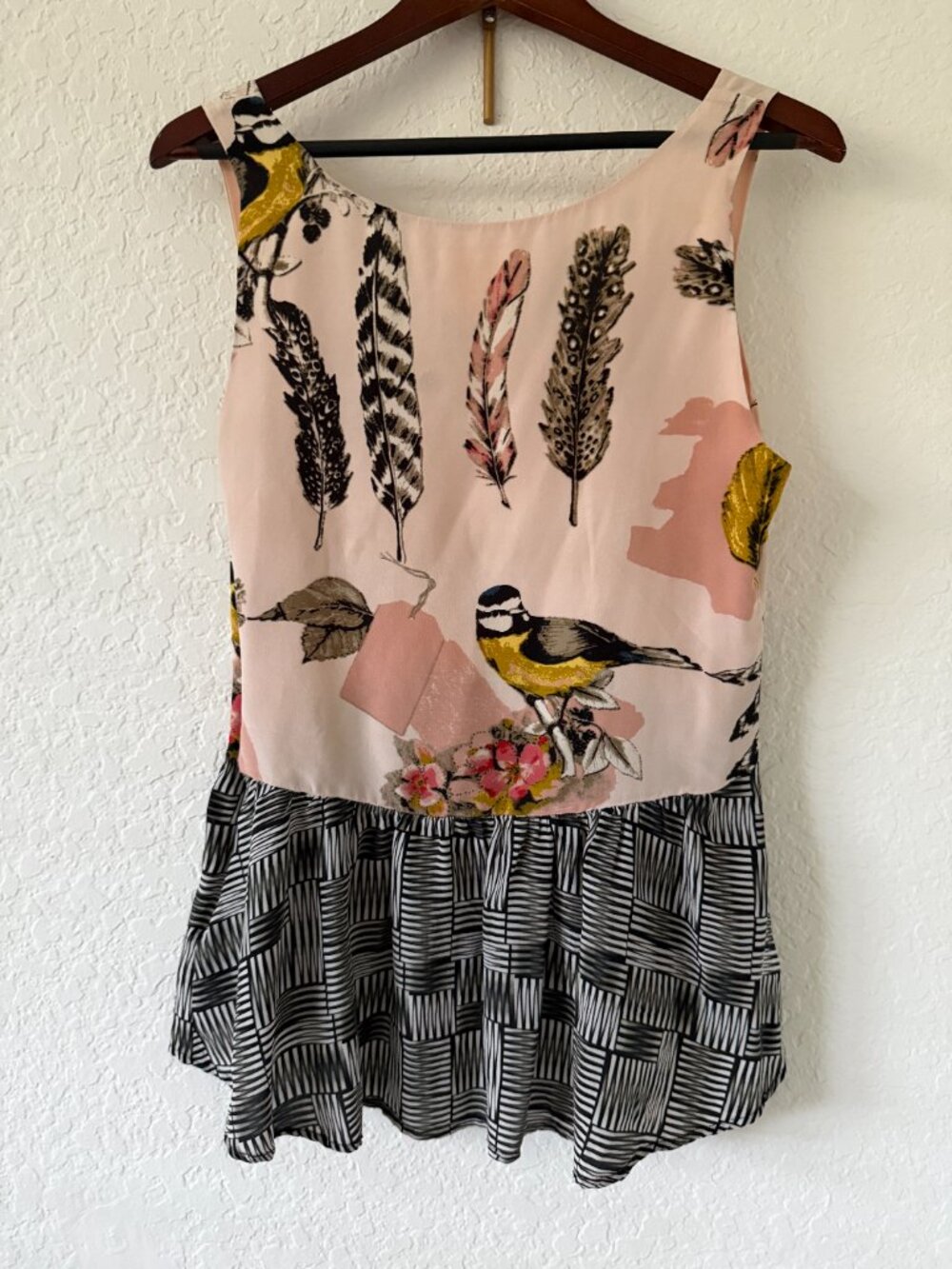 Maeve Silk Sleeveless Tunic Top – 10- Bird/Pink/Bohemian - Picture 13 of 15